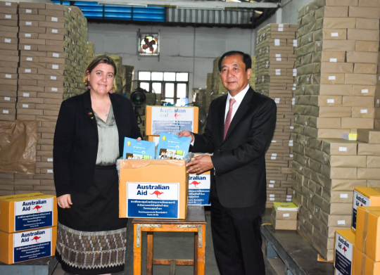 Australia delivers essential learning materials to support flood-affected primary schools in Luang Namtha Province