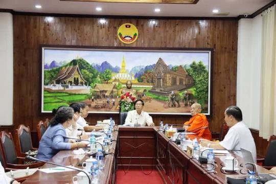 ຫາລືກ່ຽວກັບການຊາປະນະກິດສະຣີລະສັງຂານ ຂອງປະທານສູນກາງ ອພສ ແຫ່ງ ສປປ ລາວ