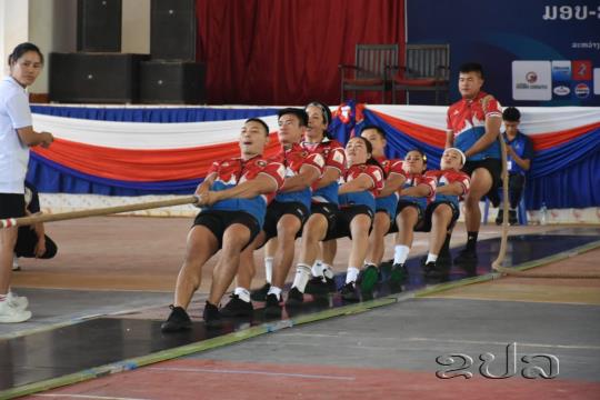 ກະຊວງປ້ອງກັນປະເທດ ຍາດໄດ້ 4 ຫລຽນຄໍາ ຈາກ 5 ປະເພດກິລາດຶງເຊືອກ