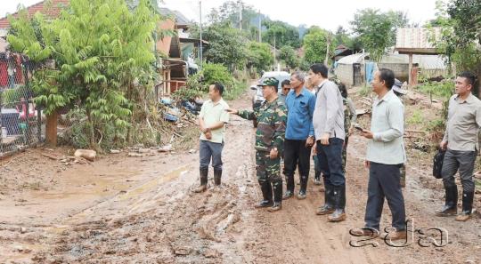 ປະທານຄະນະກຳມະການຄຸ້ມຄອງໄພພິບັດຂັ້ນສູນກາງ ສືບຕໍ່ຕິດຕາມການແກ້ໄຂສະພາບນໍ້າຖ້ວມ ຢູ່ເມືອງນາໝໍ້