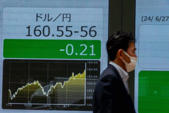 Japanese yen tumbles to over 37-year low against U.S. dollar in upper 160 range