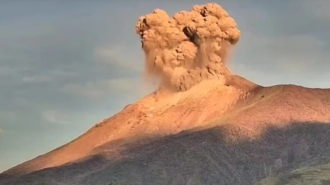 Philippine volcano erupts, spewing ash plume into the sky 