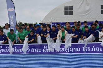 Laos Releases Over 400,000 Fingerlings to Mark National Aquatic Animal Release Day