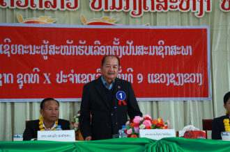 National Assembly Candidates Campaign Within Security Forces in Xieng Khouang