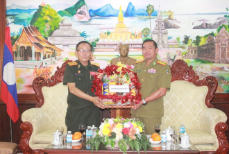 5th Division Leadership Visits Champasack Province Public Security Forces Ahead of Anniversary