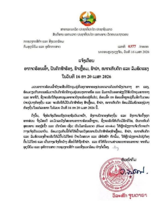 Weather Warning: Extreme Heat and Severe Storms Expected Across Laos