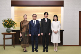 Lao Deputy Prime Minister Pays Courtesy Call on Japan’s Crown Prince Akishino and Crown Princess Kiko