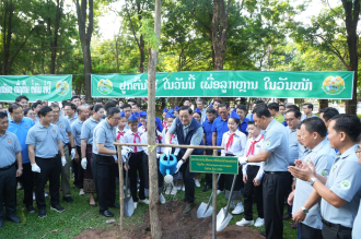 National Tree Planting Day and International Children’s Day Celebrated in Vientiane