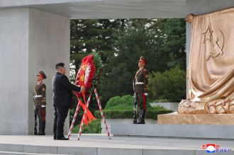 Kim Jong Un Visits Liberation Tower on Occasion of 81st Anniversary of National Liberation