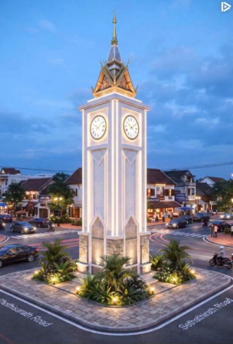 Thakhek Begins Construction of 2.5 Billion Kip Clock Tower